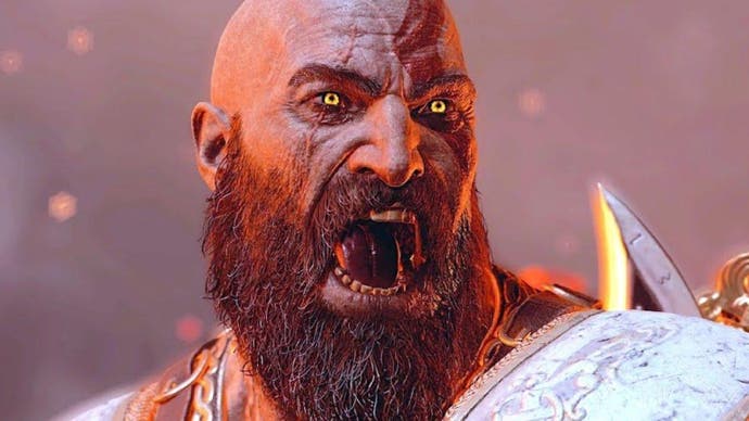 God of War's Kratos having a little yell.