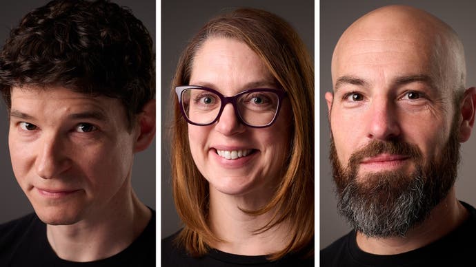 A composite image of three photographs of the Midsummer Studios director team